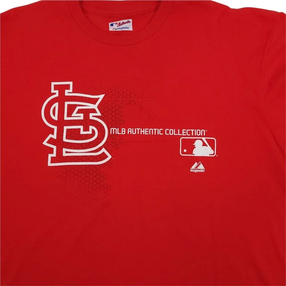 Majestic St Louis Cardinals T Shirt Size 2XL MLB Authentic Collection Red White - Picture 4 of 7